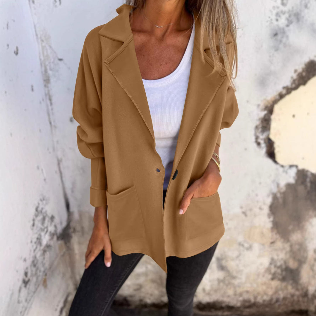 Veste blazer oversize à la mode pour femmes avec poches pratiques