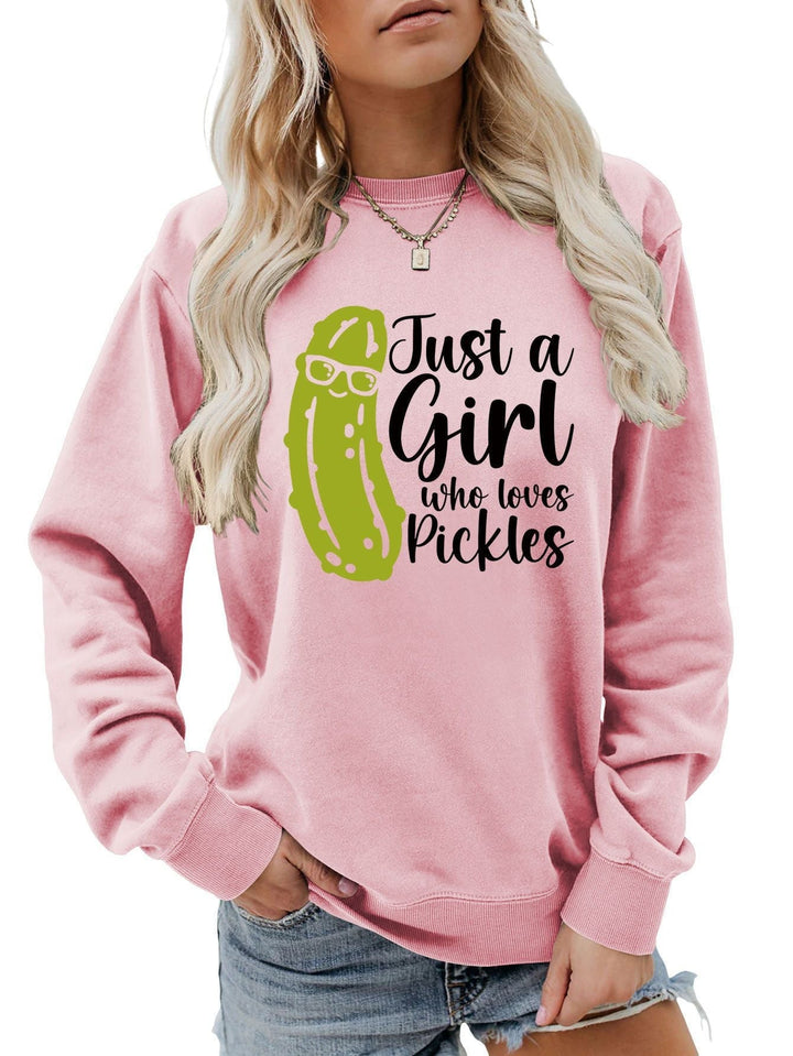 Sweatshirt pour femmes avec un motif de concombre humoristique et une coupe décontractée