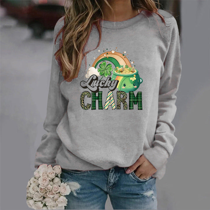 Sweatshirt pour femmes avec motif de chance créatif
