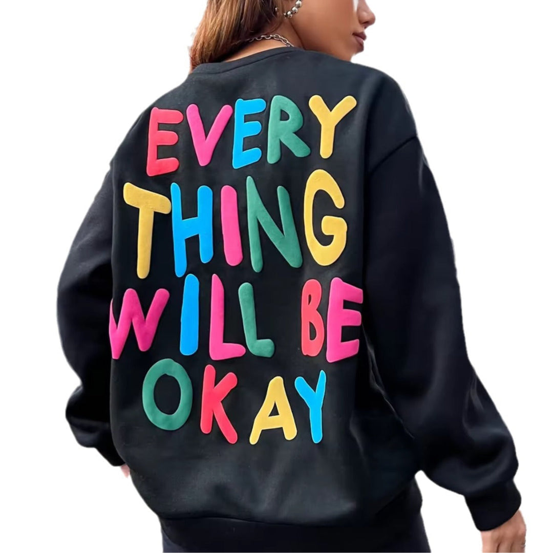 Sweatshirt pour femmes avec inscription colorée