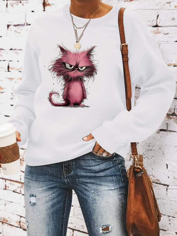 Sweatshirt pour femmes avec motif créatif de chat