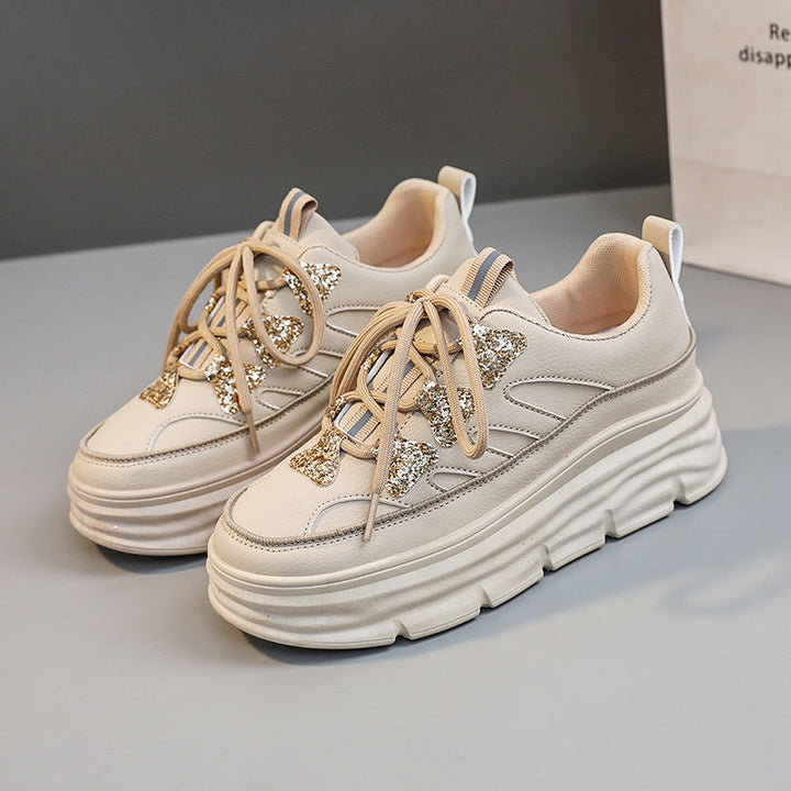 Baskets Chunky Sportives pour Femmes avec Applications Pailletées