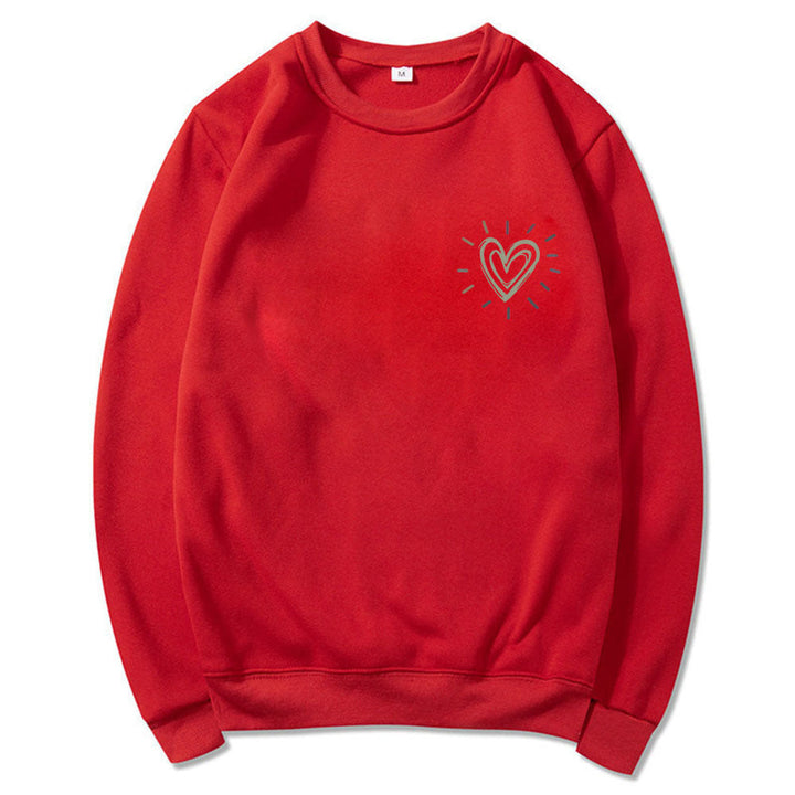 Sweatshirt Oversized pour Femmes avec un mignon motif en forme de cœur et une coupe décontractée