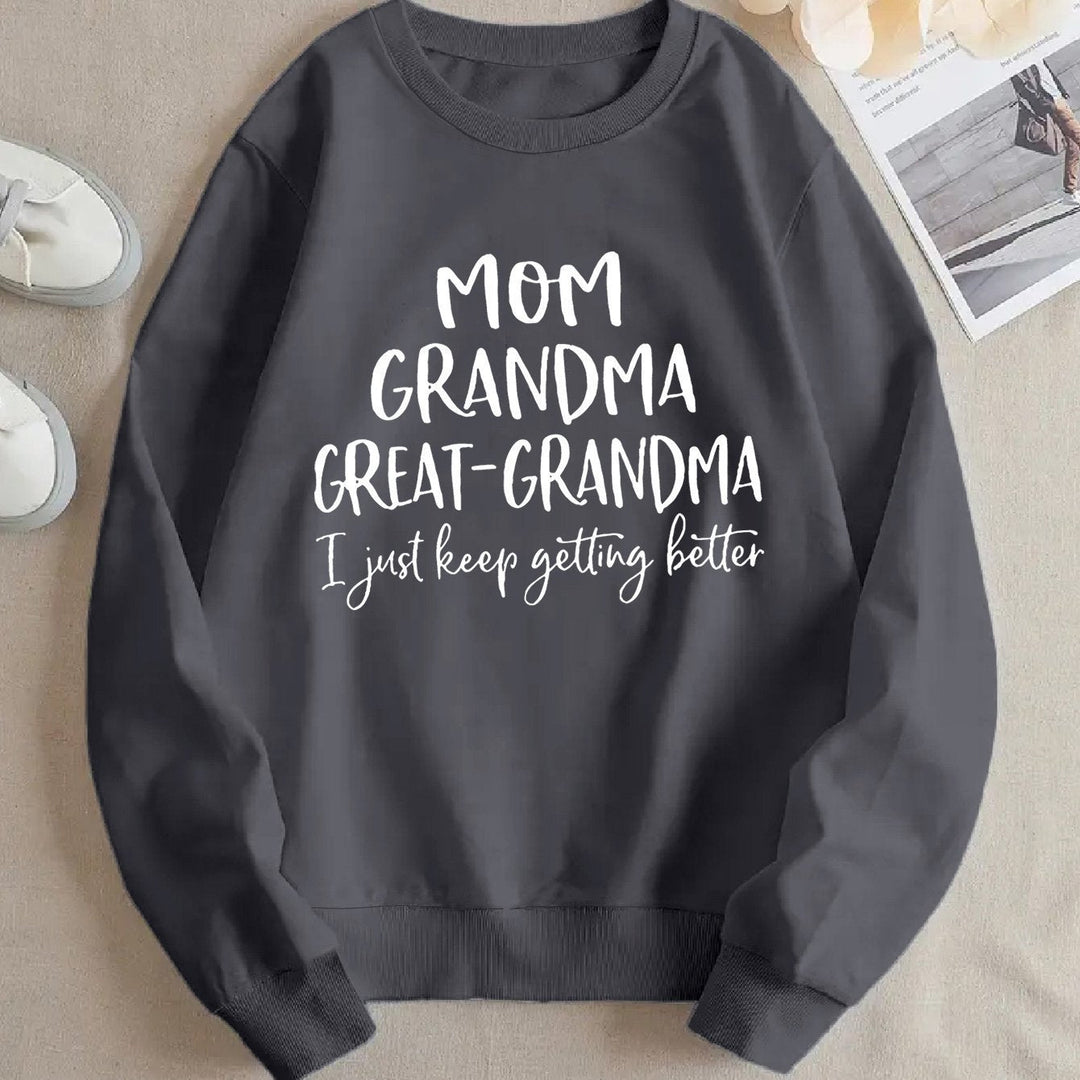 Sweatshirt pour femmes avec impression familiale créative et coupe confortable