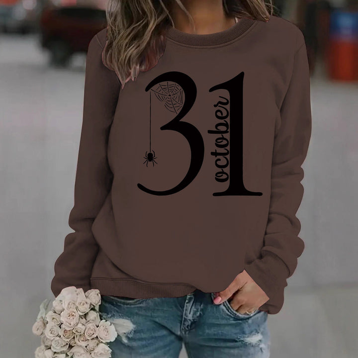 Sweatshirt pour femmes avec motif Halloween créatif et coupe confortable