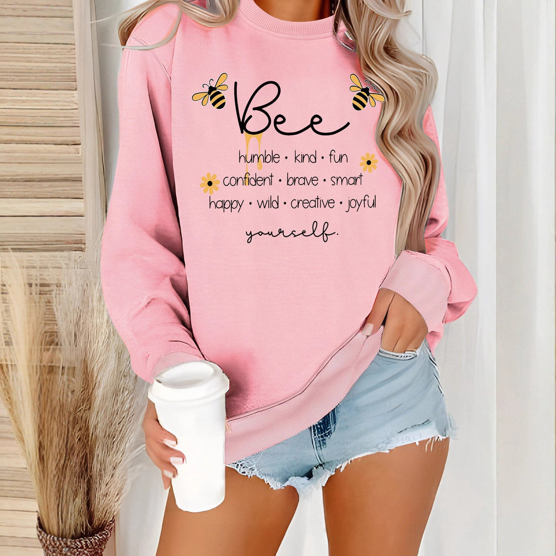 Sweat-shirt pour femmes avec un motif de abeille inspirant et des affirmations positives