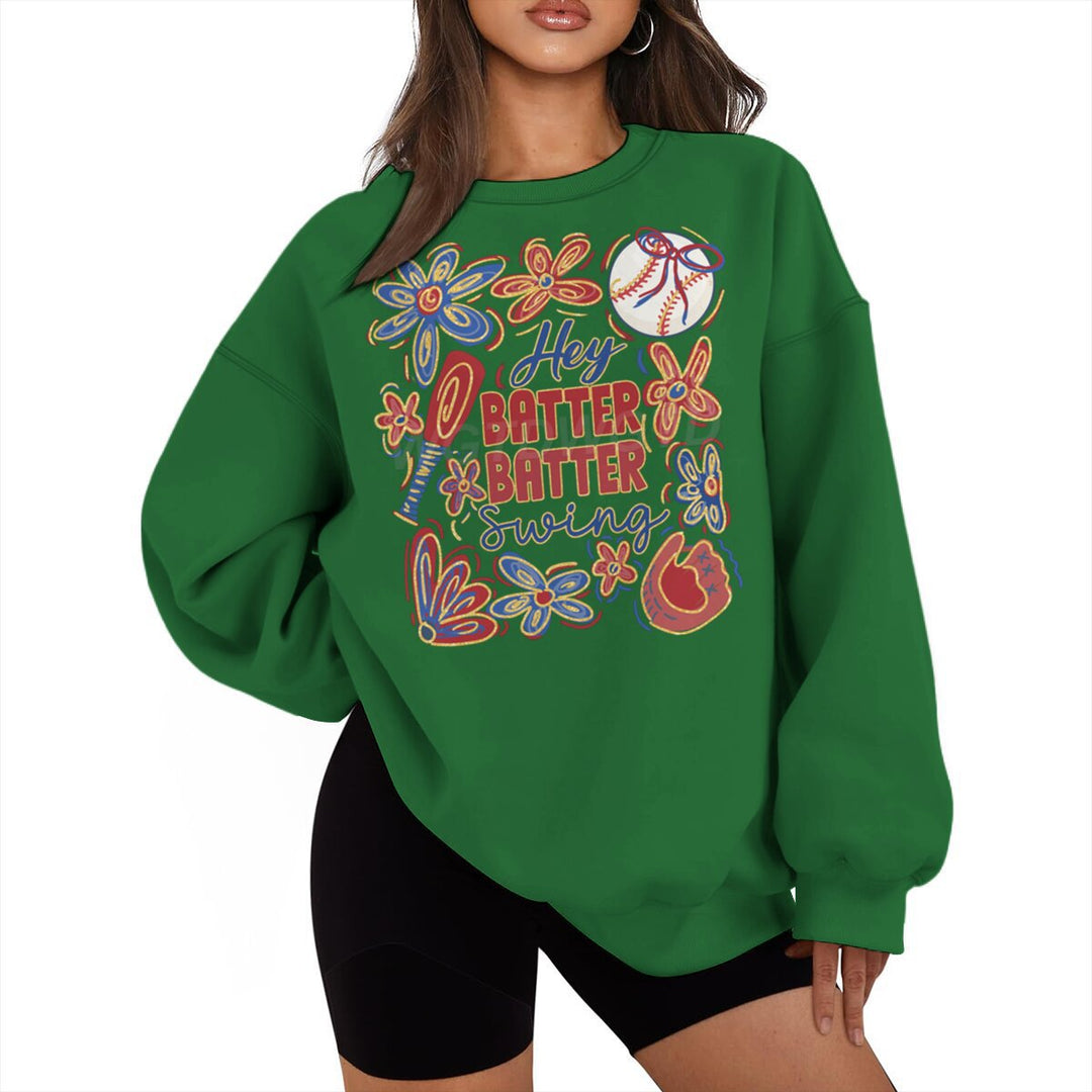 Sweatshirt pour femmes avec motif de baseball créatif et coupe décontractée