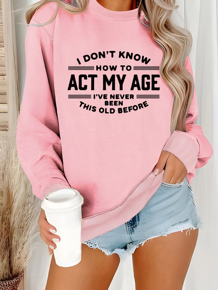 Sweatshirt pour femmes avec impression humoristique et coupe décontractée