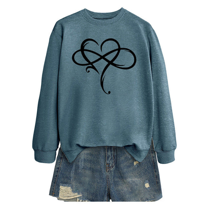Sweatshirt pour femmes avec un design de cœur créatif et une coupe décontractée