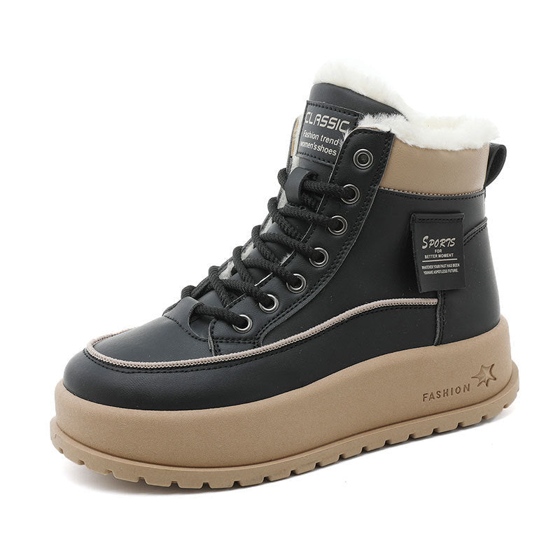 Bottes montantes d'hiver pour femmes avec doublure chaude et semelle antidérapante