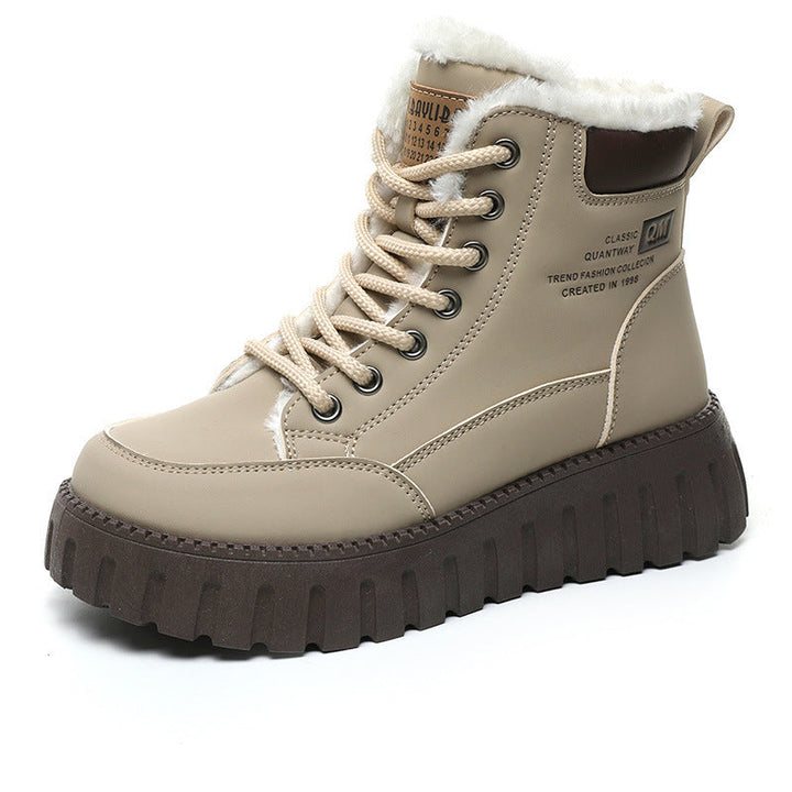 Bottes d'hiver pour femmes avec doublure en polaire confortable et semelle antidérapante
