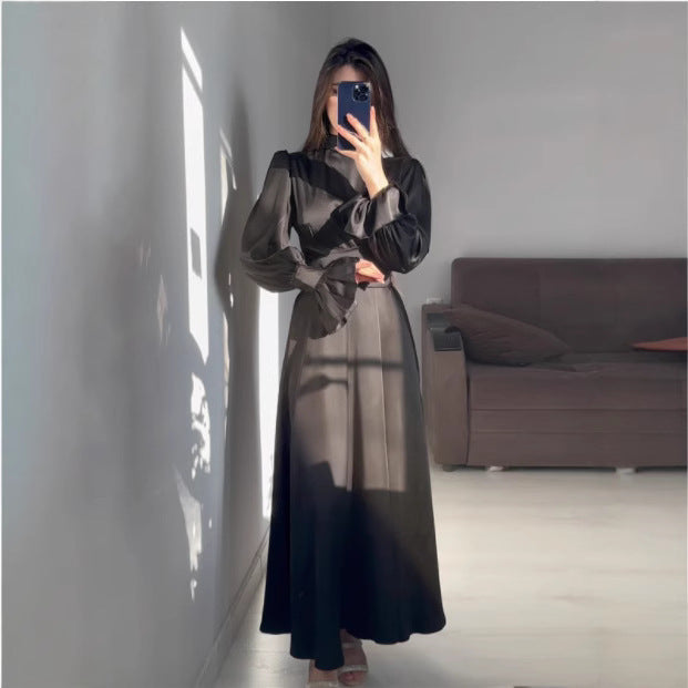 Robe maxi femme à manches amples et coupe raffinée