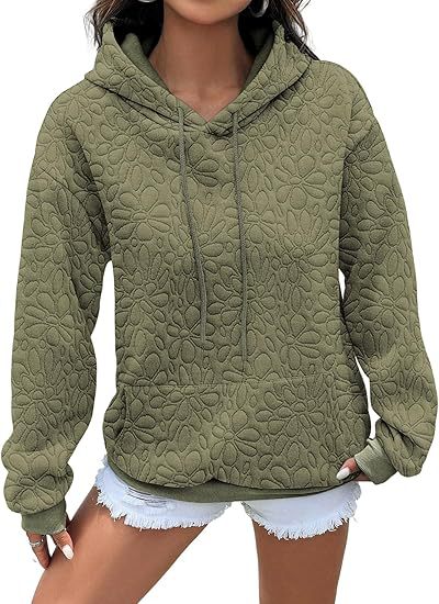 Sweat à capuche pour femmes avec motifs floraux et coupe généreuse