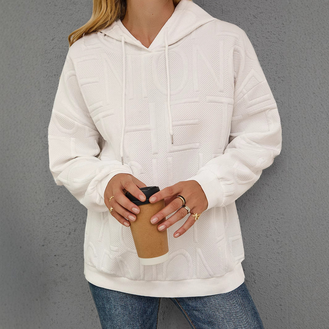 Sweat à capuche oversize pour femmes avec design texturé