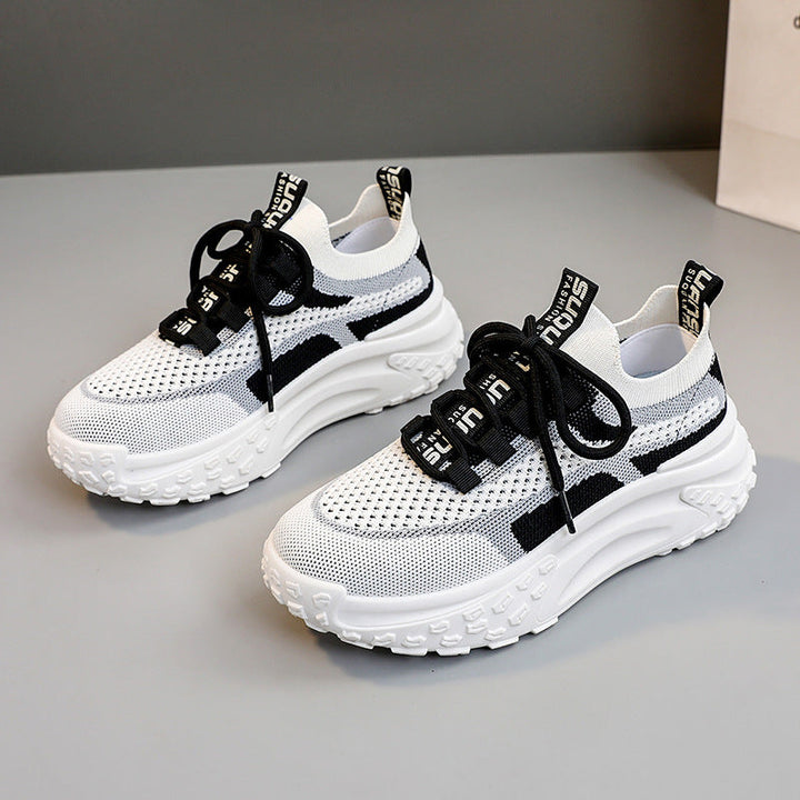 Baskets de mode sportives pour femmes avec tige en matériau respirant