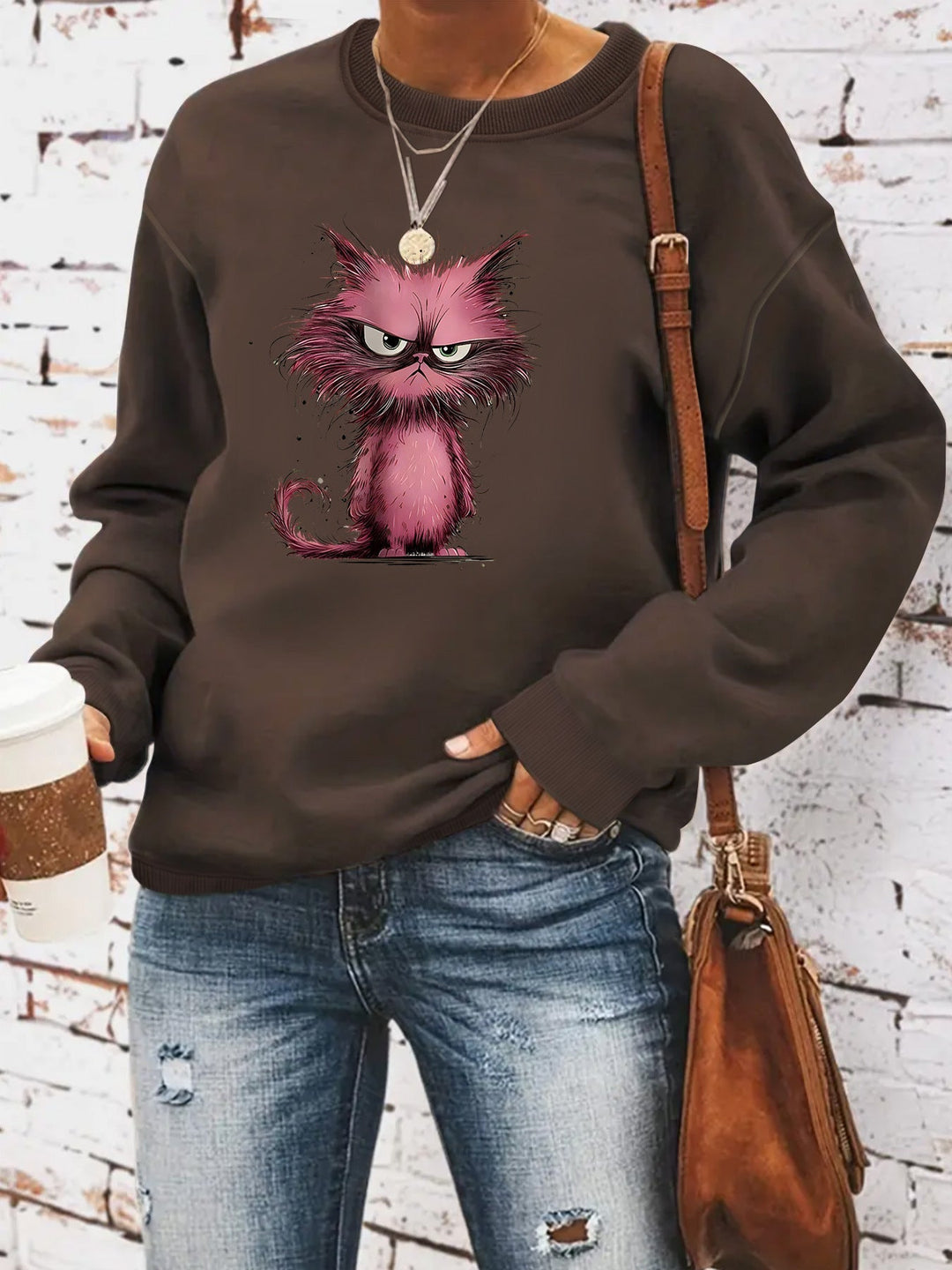 Sweatshirt pour femmes avec motif créatif de chat
