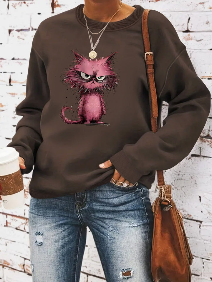 Sweatshirt pour femmes avec motif créatif de chat