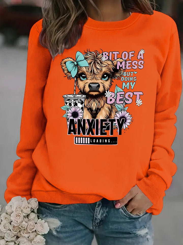 Sweatshirt pour femmes avec un design de chien créatif et une inscription inspirante