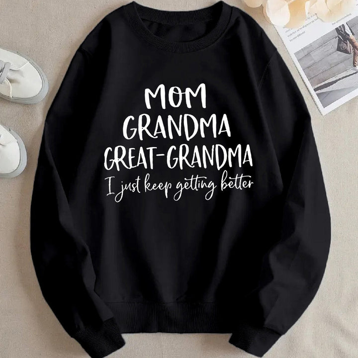 Sweatshirt pour femmes avec impression familiale créative et coupe confortable
