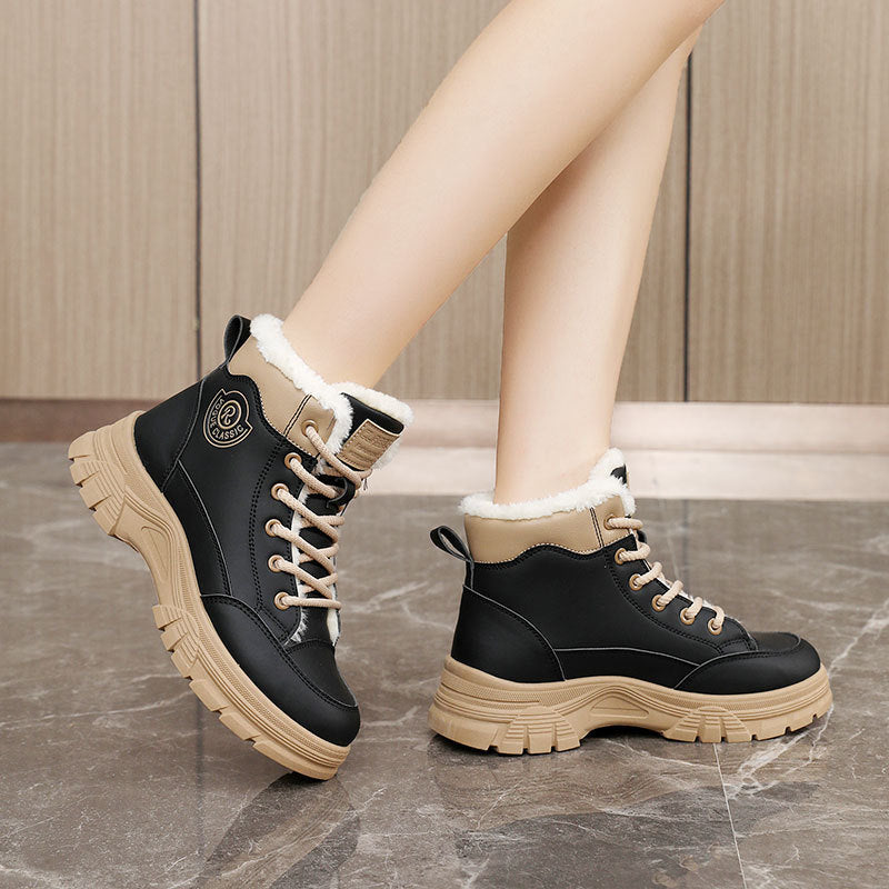 Bottes d'hiver chaudes pour femmes avec doublure douillette et semelle antidérapante