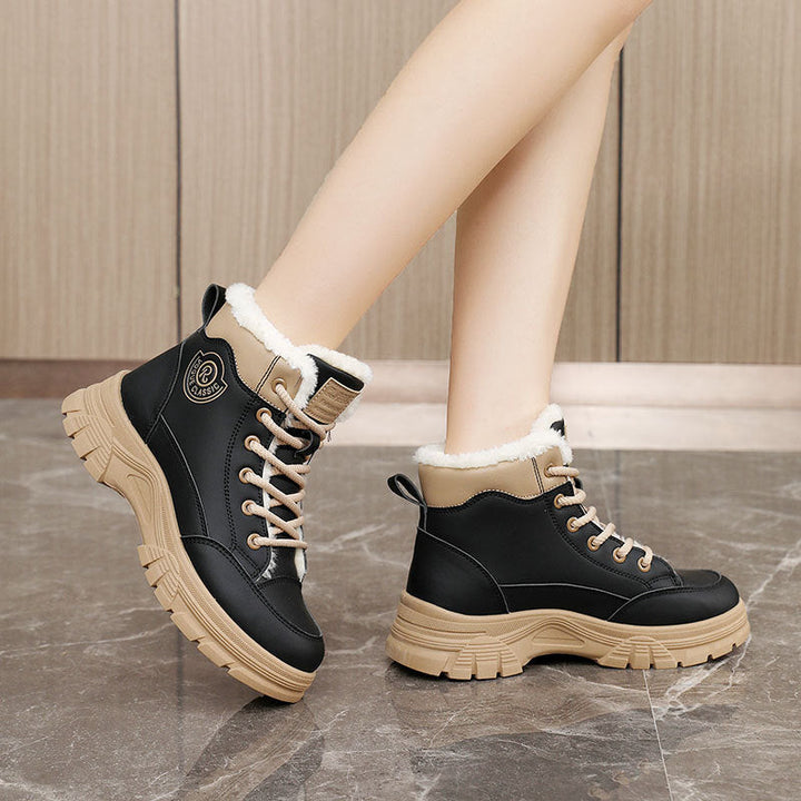 Bottes d'hiver chaudes pour femmes avec doublure douillette et semelle antidérapante