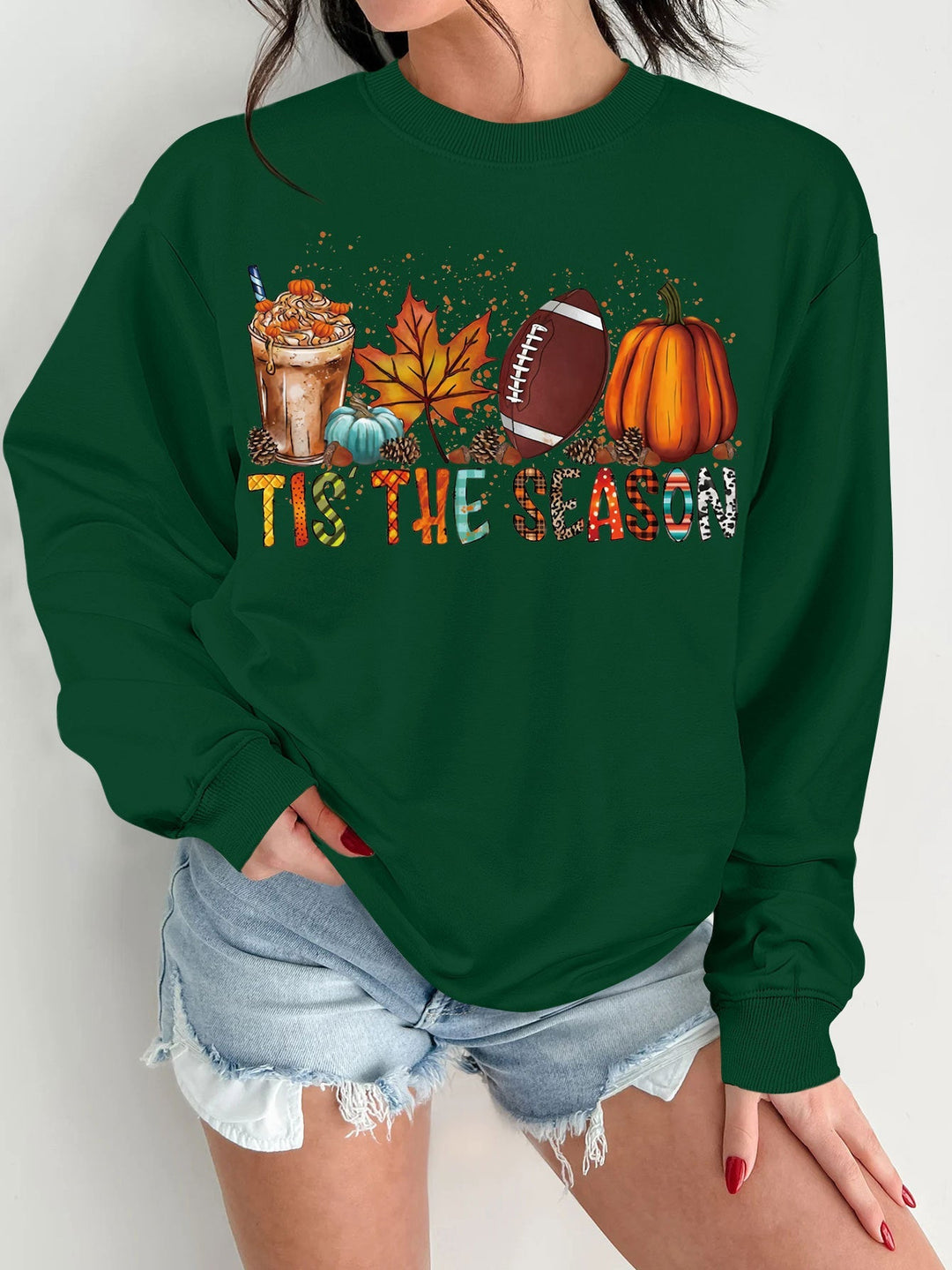 Sweatshirt pour femmes avec motif automnal et coupe décontractée
