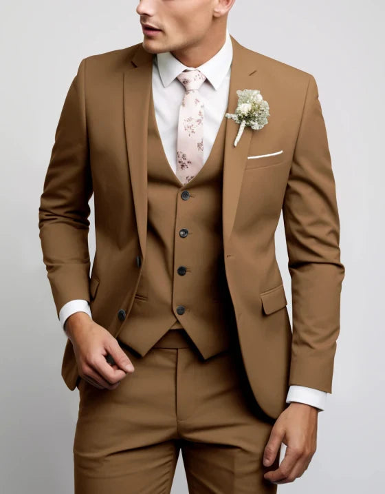 Costume de mariage élégant 3 pièces pour hommes | Gilet, pantalon et veste