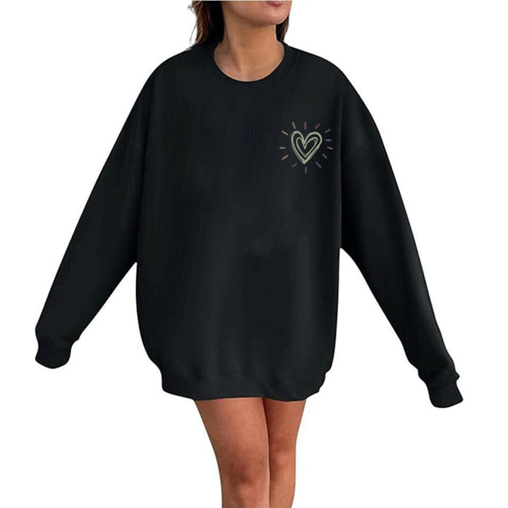 Sweatshirt Oversized pour Femmes avec un mignon motif en forme de cœur et une coupe décontractée