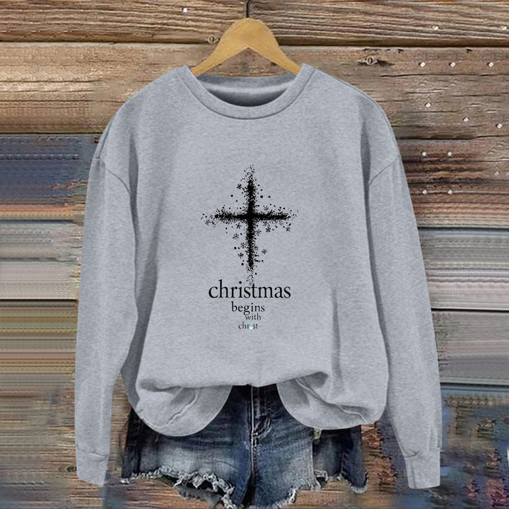 Sweatshirt pour femmes avec motif chrétien et intérieur doux