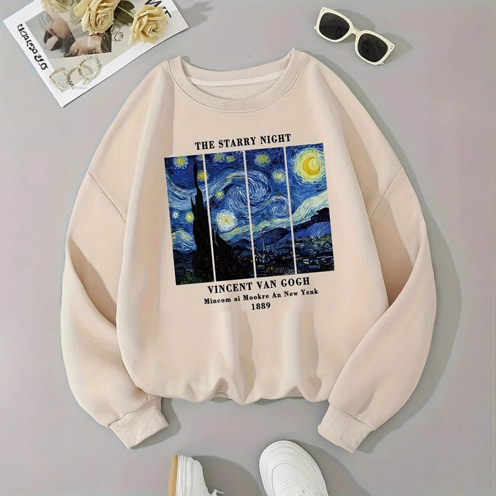 Sweatshirt pour femmes avec motif artistique de Van Gogh et impression moderne