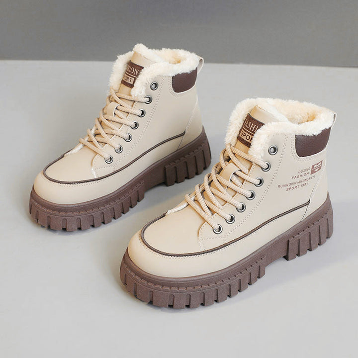 Bottes montantes d'hiver pour femmes avec doublure douillette et semelle profilée robuste