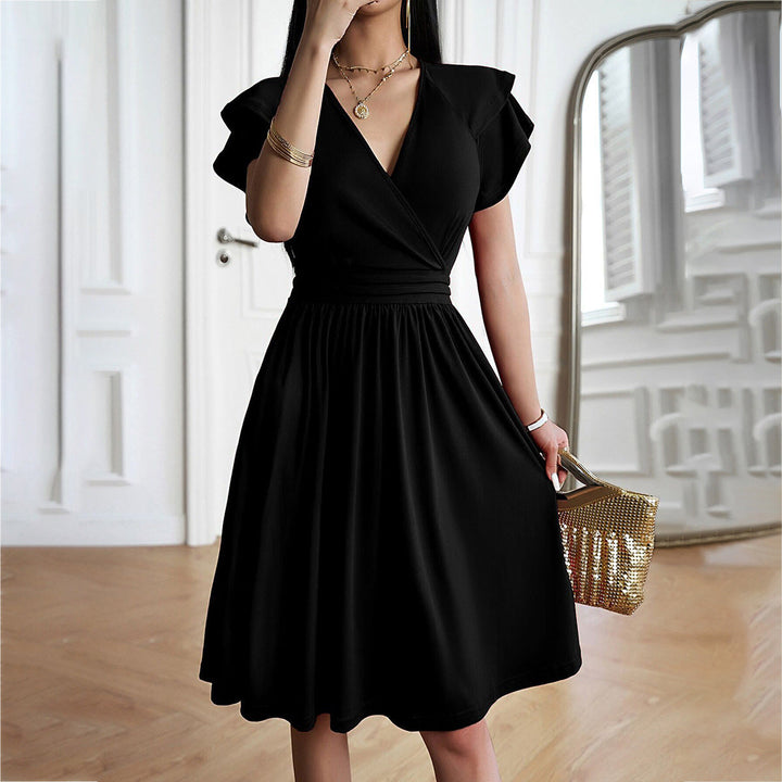 Eleganza™ – Robe midi pour femmes avec décolleté en V pour des occasions élégantes
