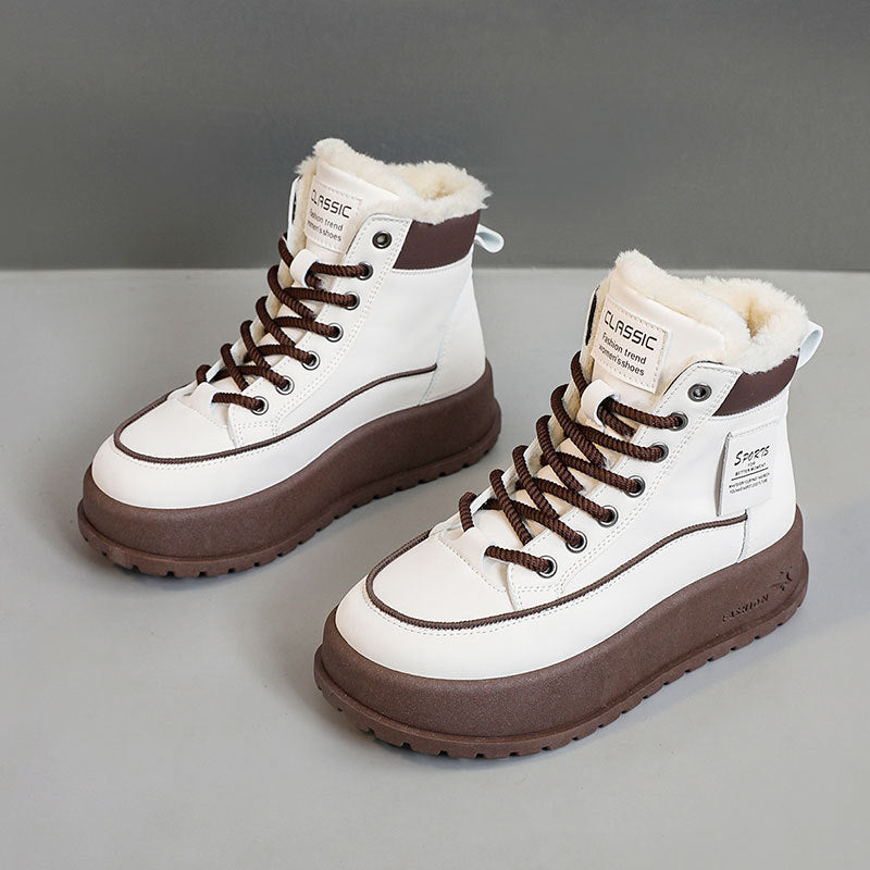 Bottes montantes d'hiver pour femmes avec doublure chaude et semelle antidérapante