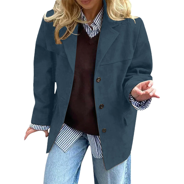 Blazer oversized élégant pour femmes en simili daim