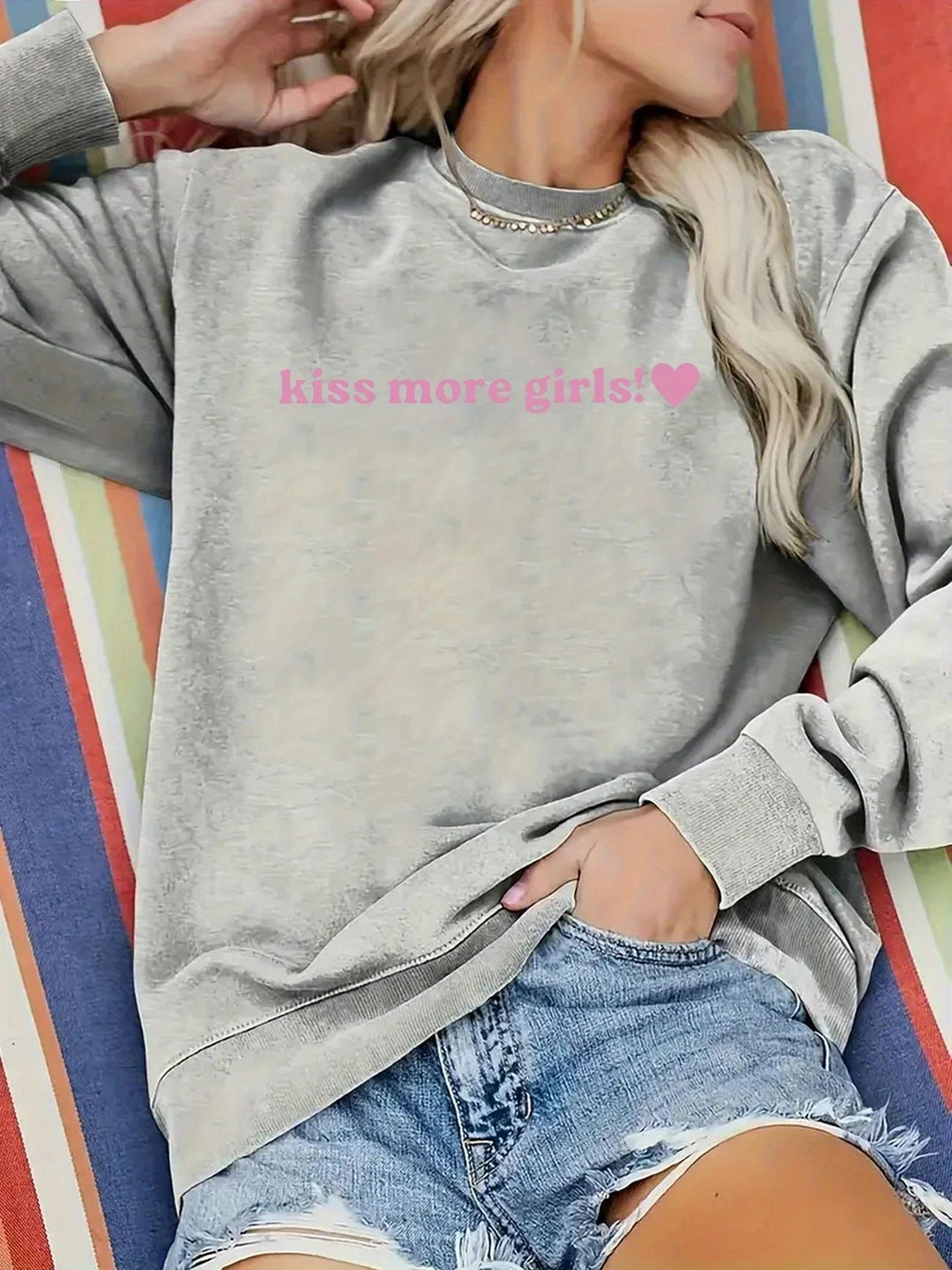 Sweat-shirt pour femmes avec inscription inspirante et coupe décontractée
