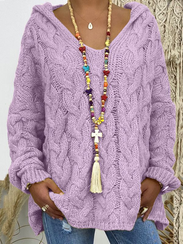 Pull à capuche en câble pour dames | Élégant, confortable, polyvalent