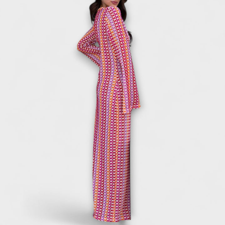 Elina – Robe maxi avec décolleté en V et ambiance de vacances