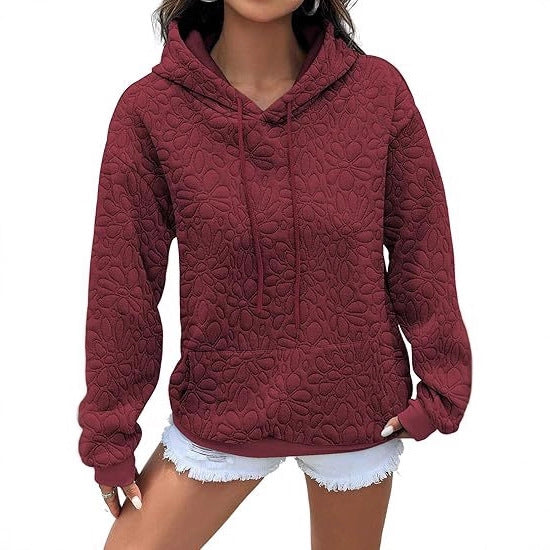 Sweat à capuche pour femmes avec motifs floraux et coupe généreuse