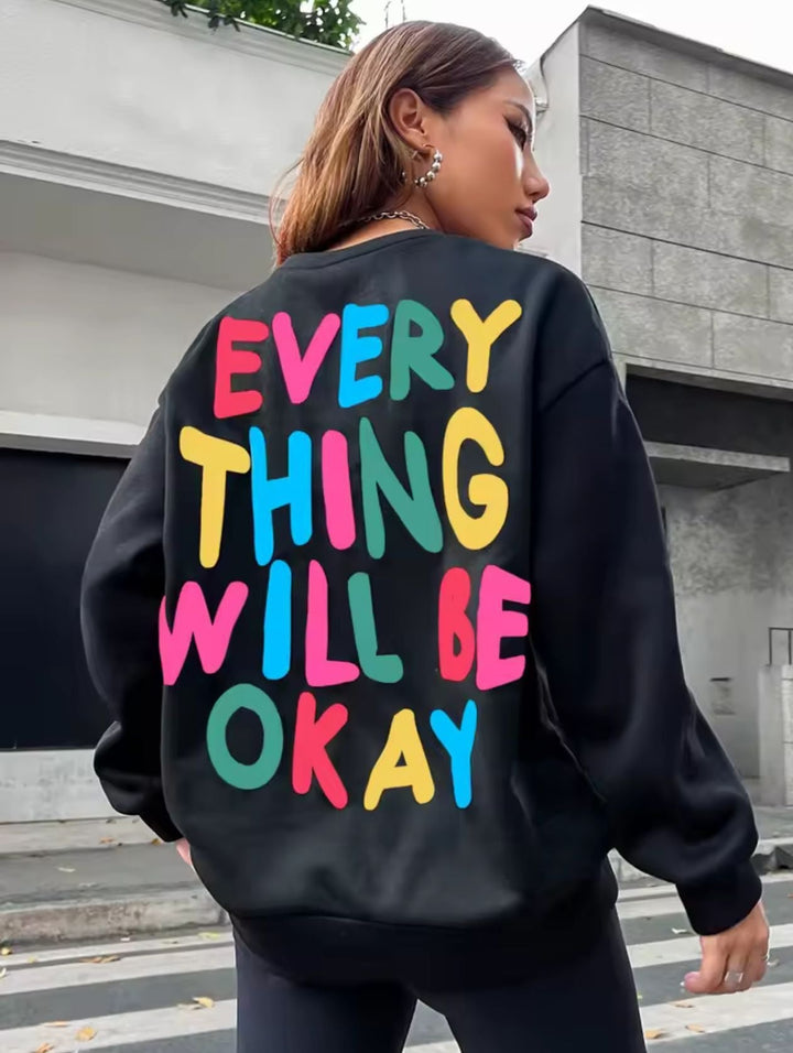 Sweatshirt pour femmes avec inscription colorée