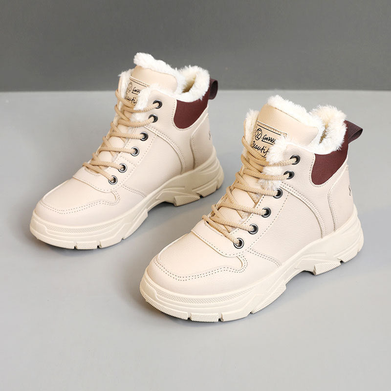 Baskets montantes d'hiver pour femmes avec doublure douillette
