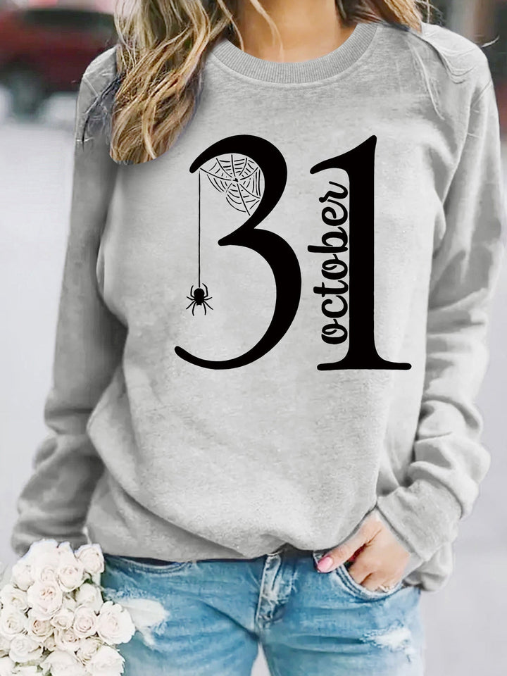 Sweatshirt pour femmes avec motif Halloween créatif et coupe confortable