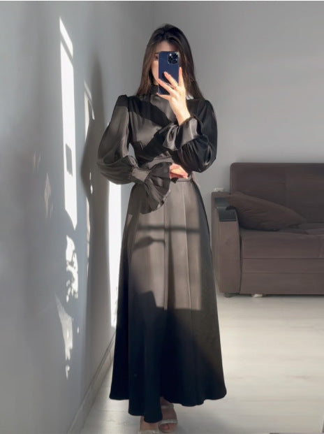 Robe maxi femme à manches amples et coupe raffinée