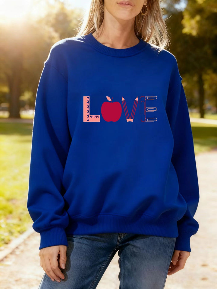 Sweat-shirt pour femmes avec un motif Love créatif