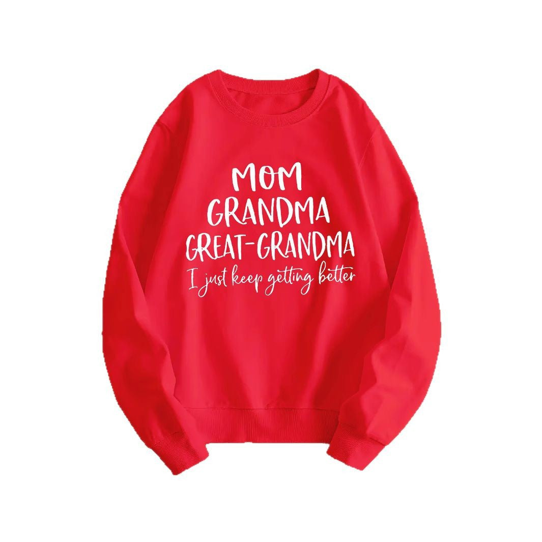 Sweatshirt pour femmes avec impression familiale créative et coupe confortable
