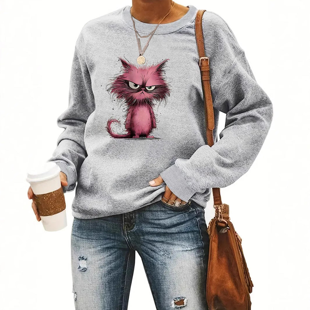Sweatshirt pour femmes avec motif créatif de chat