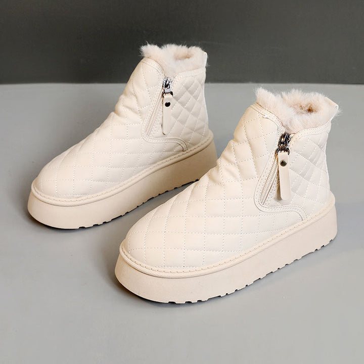 Bottines pour femmes avec doublure chaude et fermeture éclair innovante