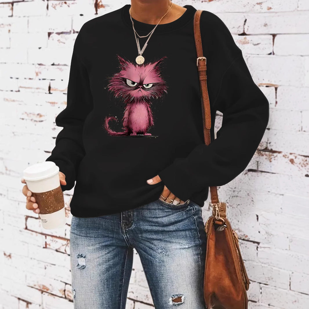 Sweatshirt pour femmes avec motif créatif de chat