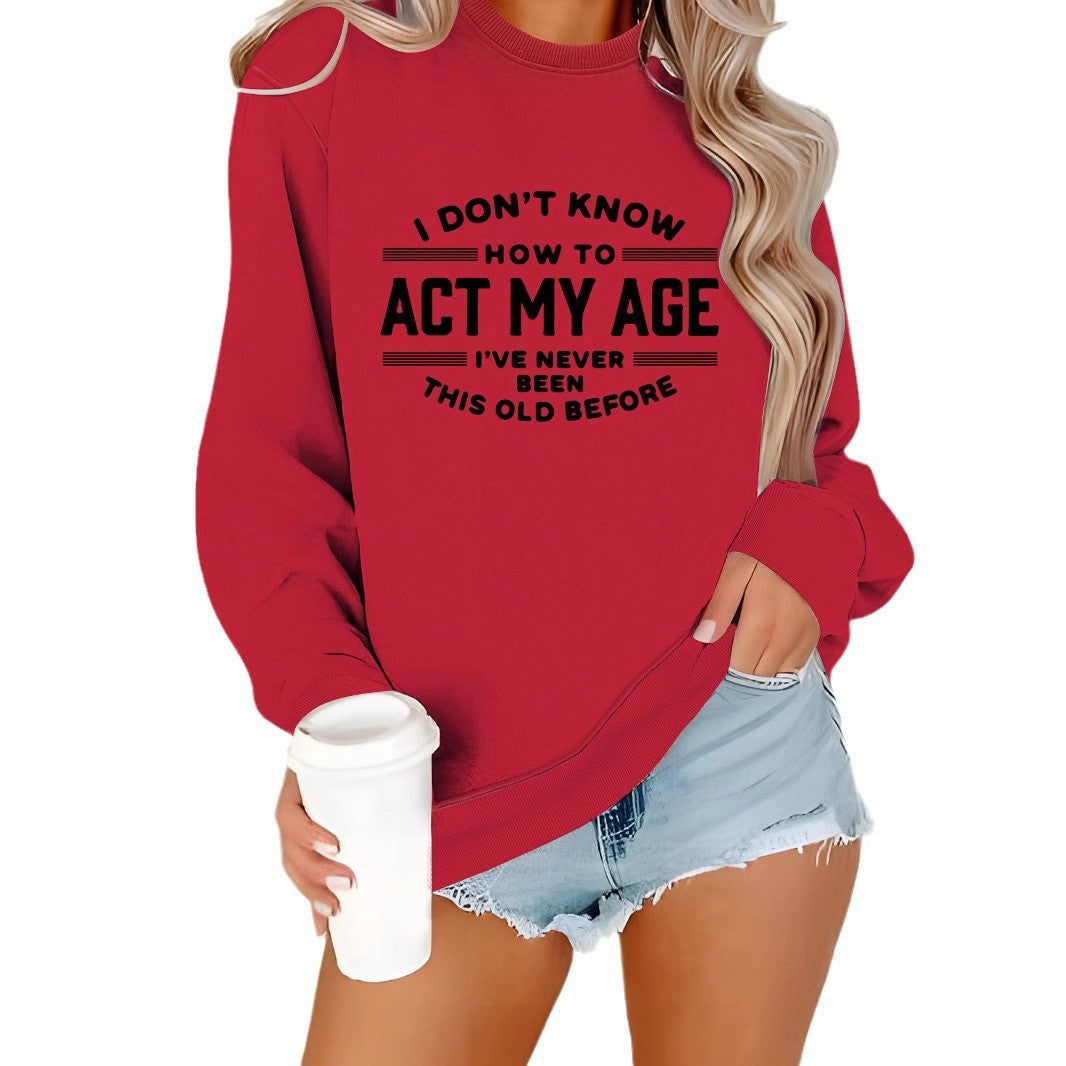 Sweatshirt pour femmes avec impression humoristique et coupe décontractée