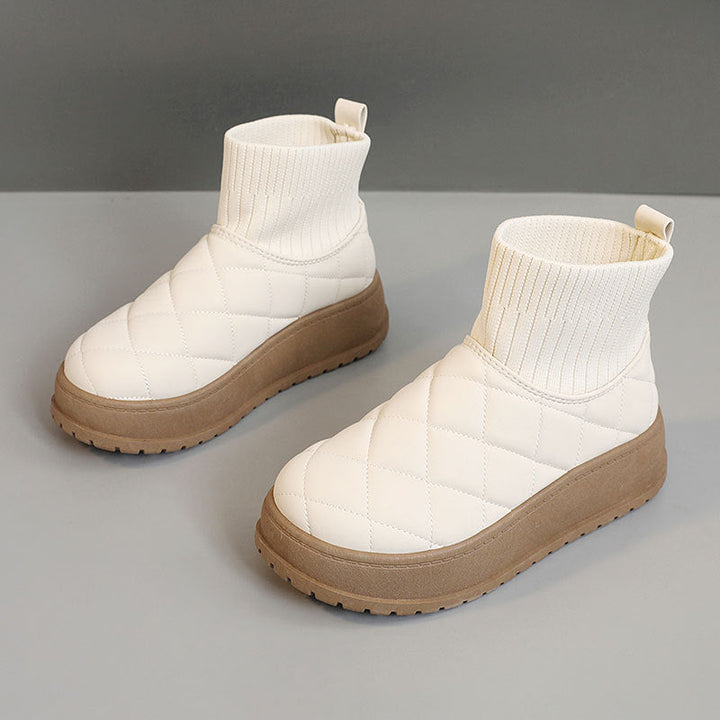 Baskets d'hiver pour femmes avec doublure en polaire isolante et semelle antidérapante