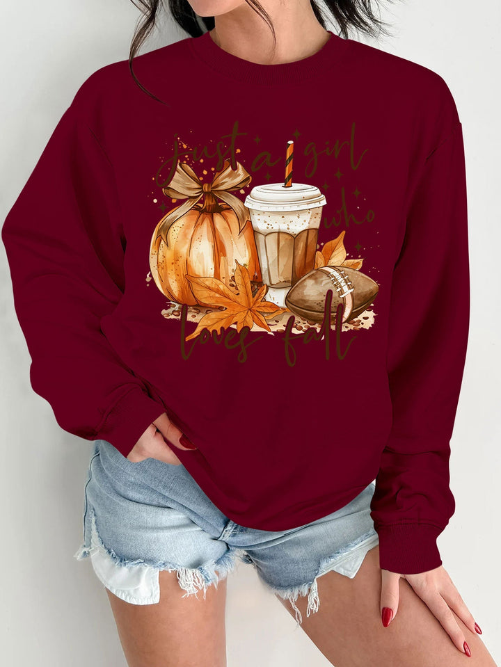 Sweat-shirt pour femmes avec motif automnal et impression inspirante